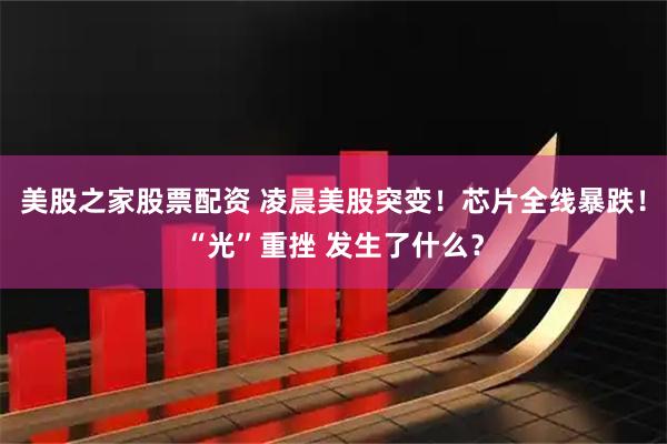 美股之家股票配资 凌晨美股突变！芯片全线暴跌！“光”重挫 发生了什么？
